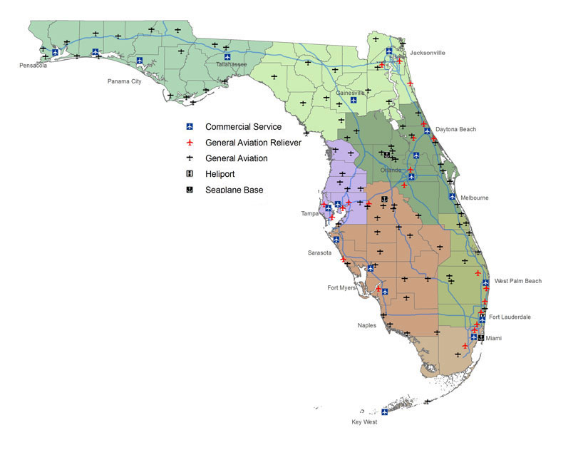Airports In Florida Map United States Map